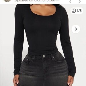 Fashion Nova Black Long Sleeve Top